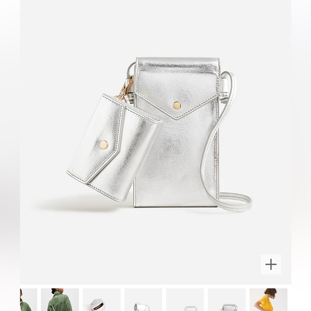 J.Crew Gracie Silver Phone Bag